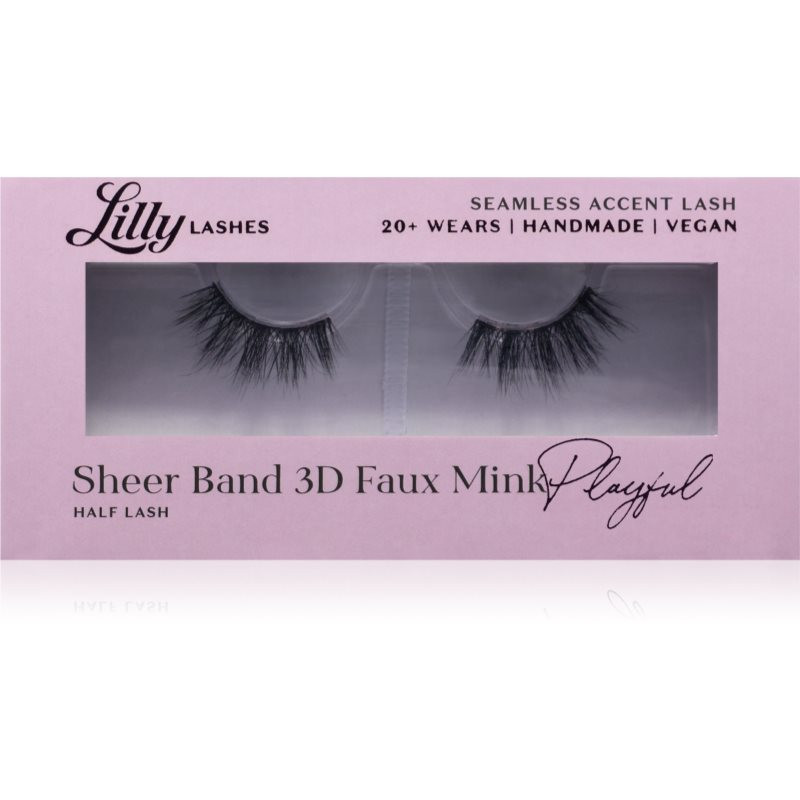 Lilly Lashes Sheer Band 3D Faux Mink Half Lash umelé mihalnice typ Playful 1 pár