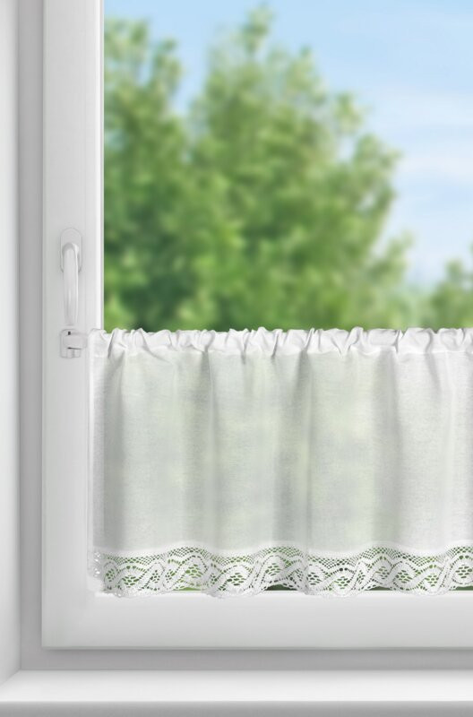 ArtFir Krátka záclona VINCE P | biela 100 x 40 cm
