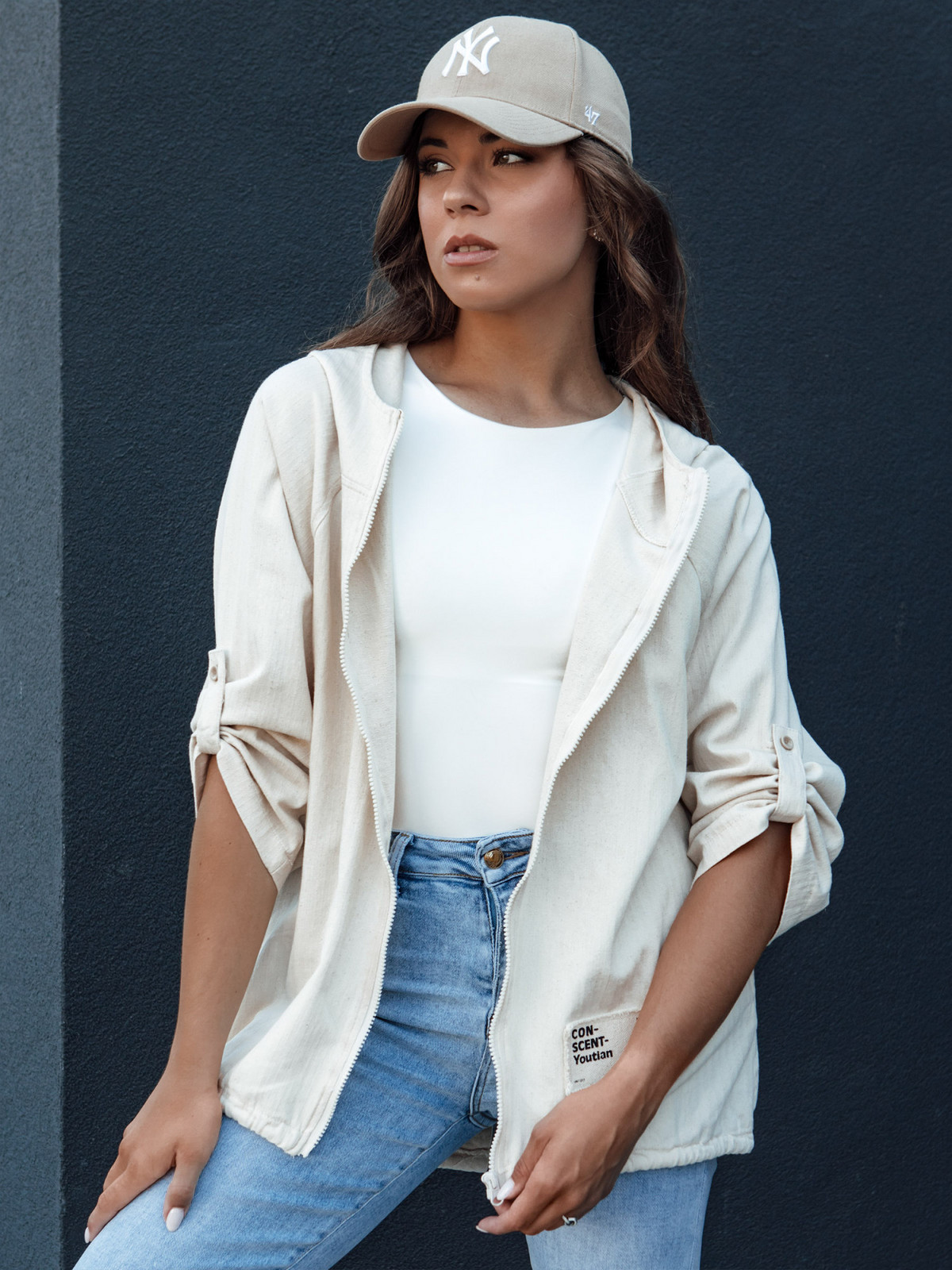 Dámska prechodná bunda MANDIA light beige Dstreet TY4479 S
