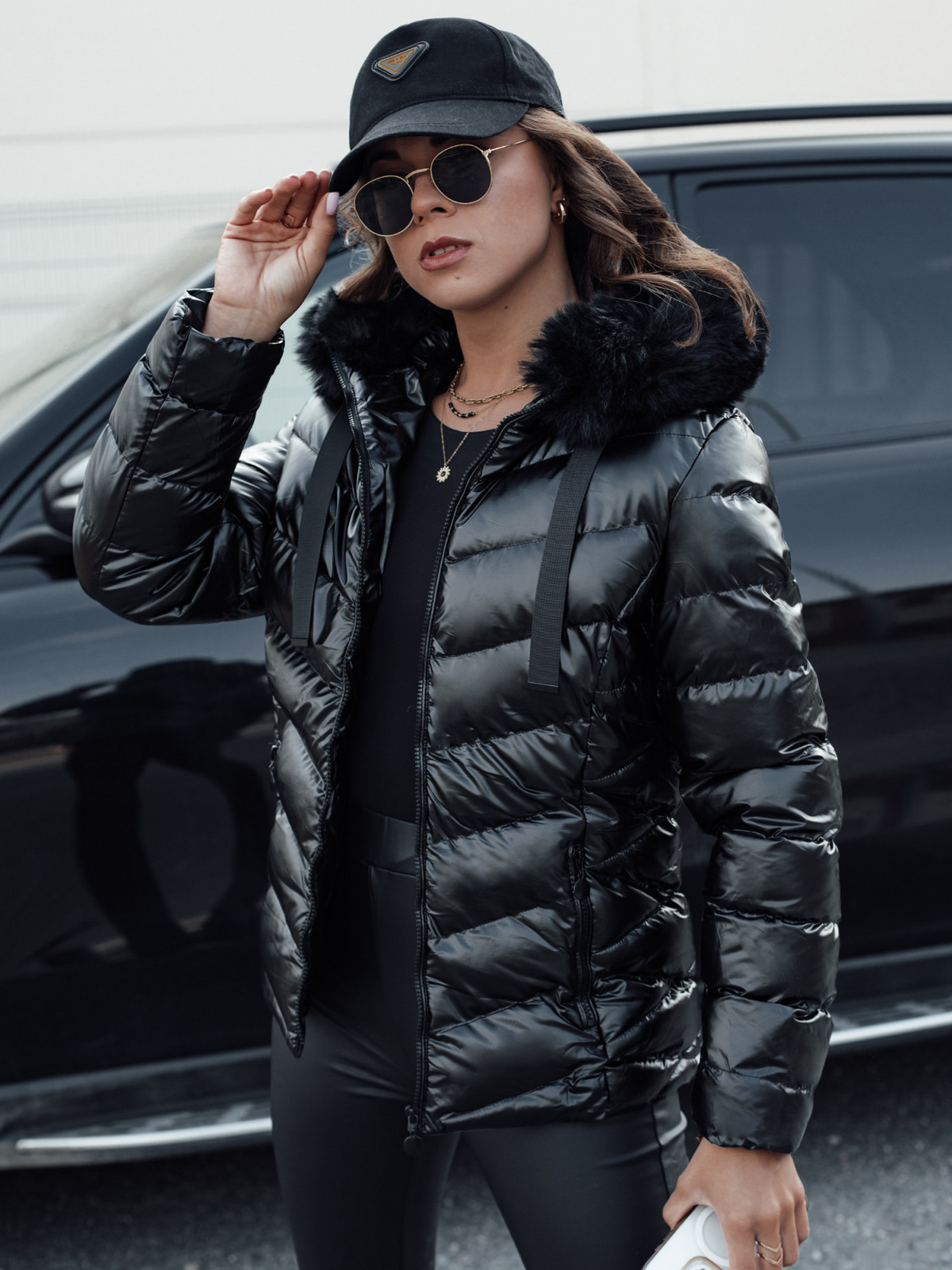 Dámska zimná prešívaná bunda s kapucňou MIRIAL black Dstreet TY4574 S