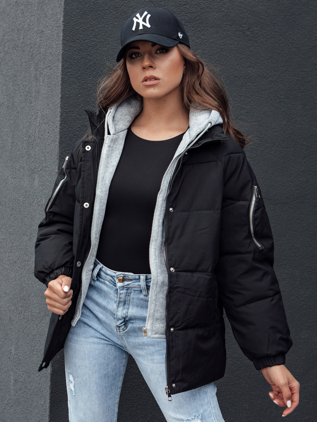 Dámska zimná prešívaná bunda SPACE black Dstreet TY4485 M