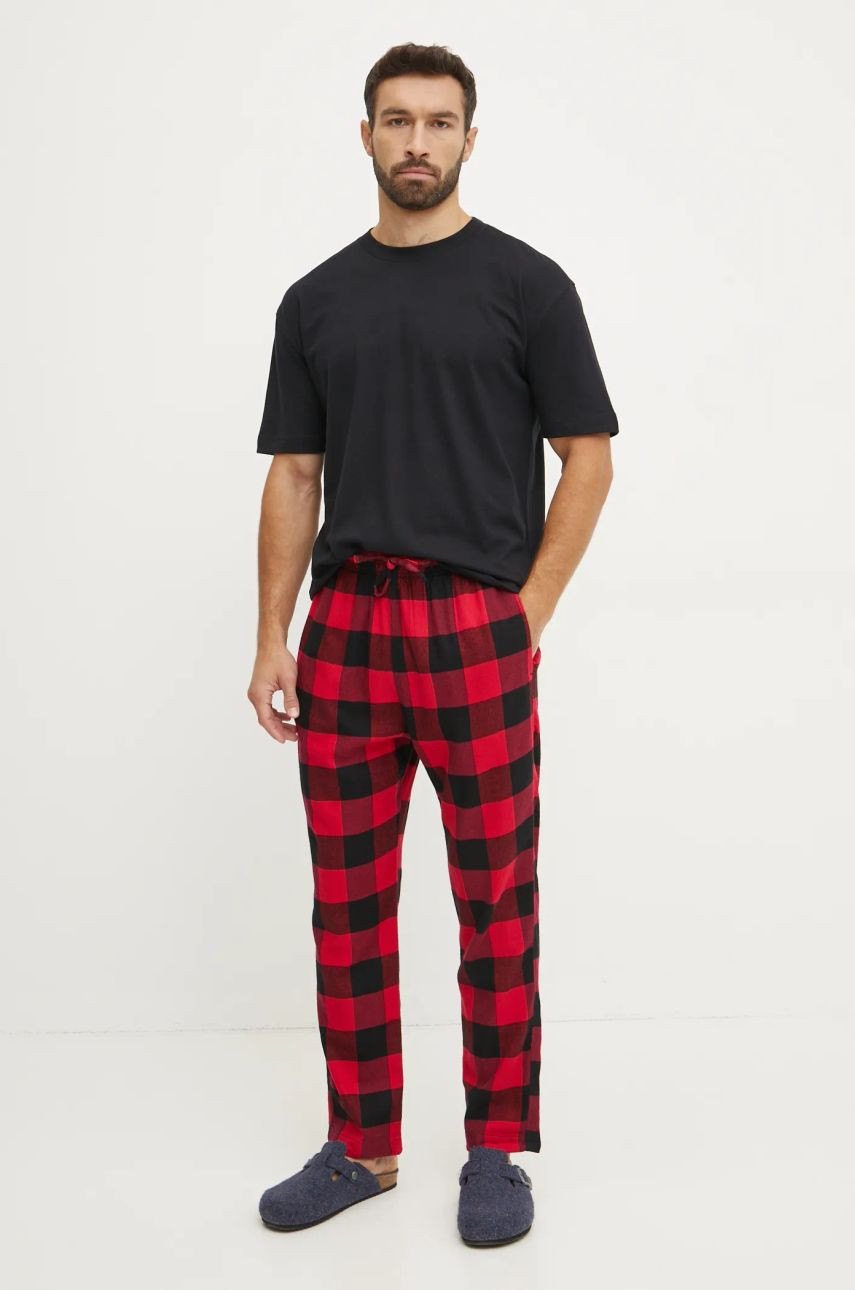 Pyžamo Hollister Co. pánske, čierna farba, vzorované, KI313-4027