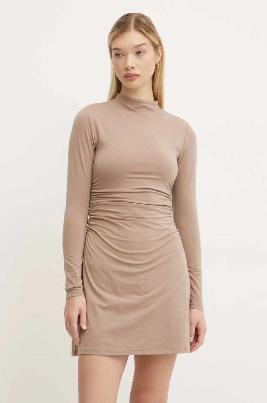 Šaty Abercrombie & Fitch béžová farba, mini, priliehavá, KI159-5142