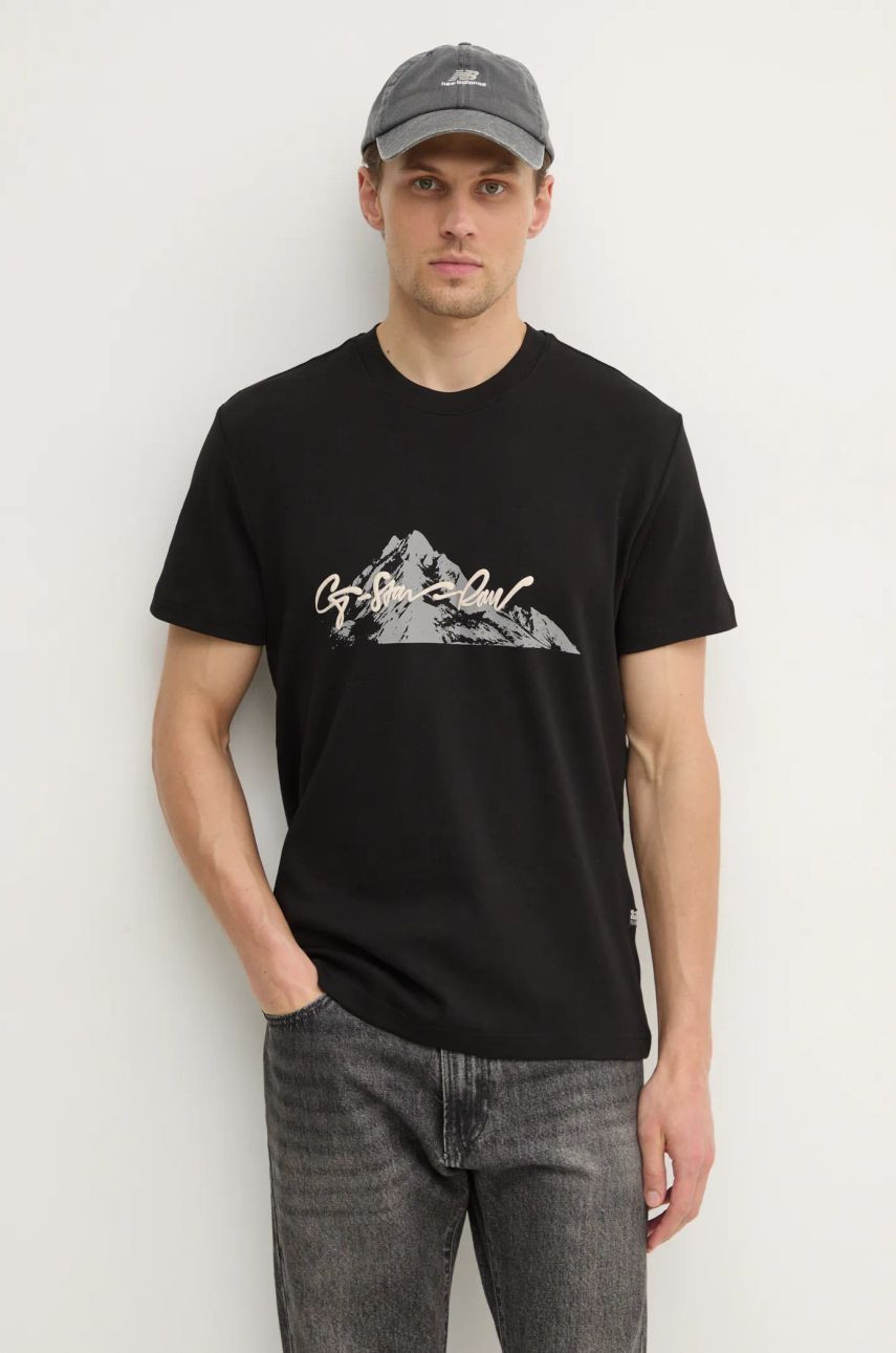 Bavlnené tričko G-Star Raw pánske, čierna farba, s potlačou, D25158-C812