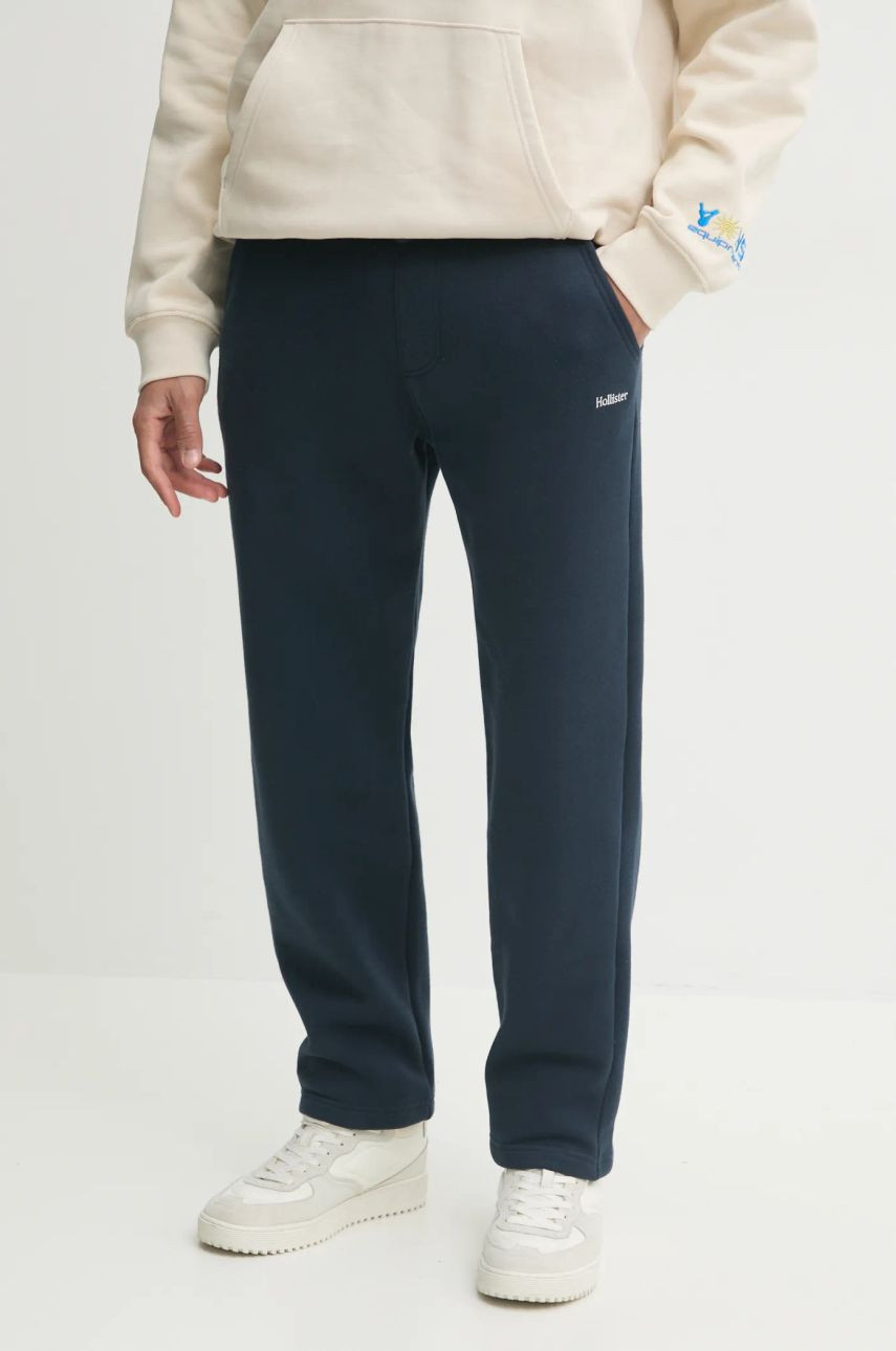 Tepláky Hollister Co. tmavomodrá farba, jednofarebné, KI334-4121