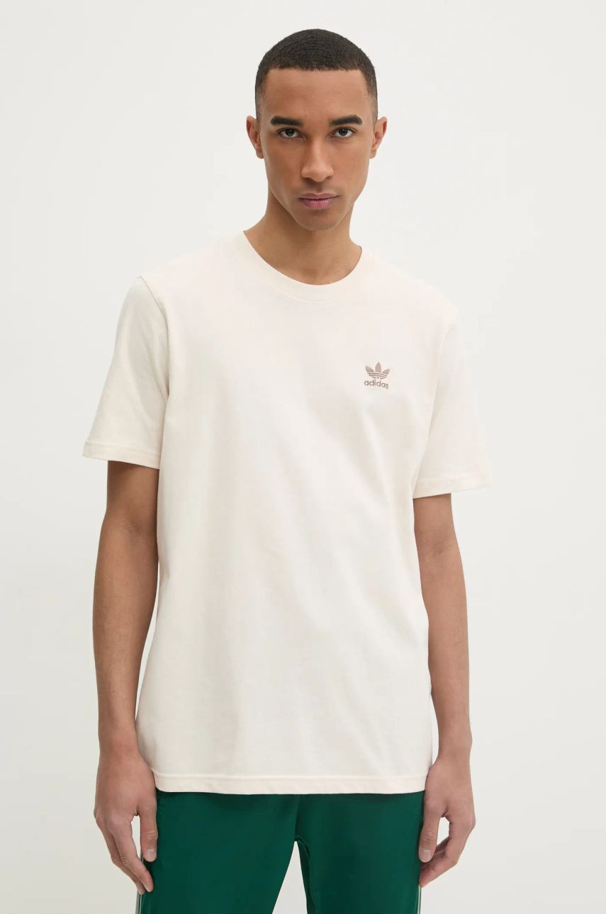 Tričko adidas Originals Trefoil pánske, béžová farba, jednofarebné, JC9991