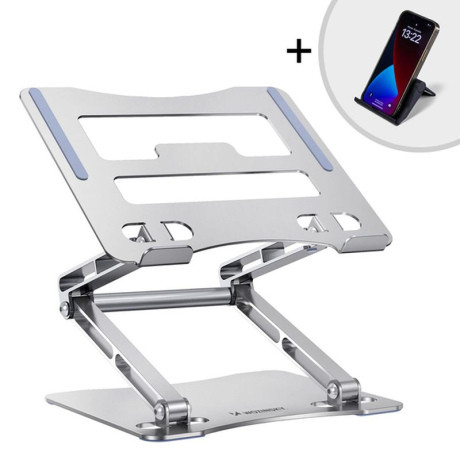 MG Laptop Stand V1 stojan na notebook + stojan na mobil, strieborný (WRS-CPY75DSS)