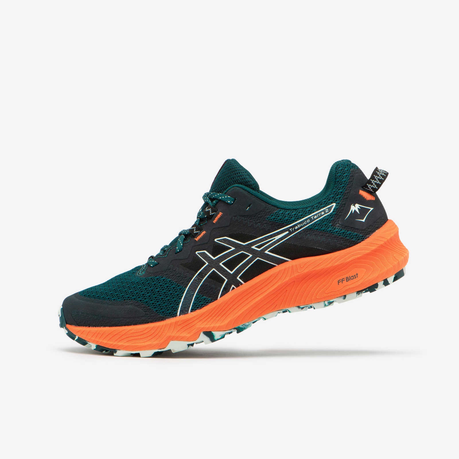 Pánska trailová obuv ASICS Trabuco Terra 2 zeleno-oranžovo-čierna