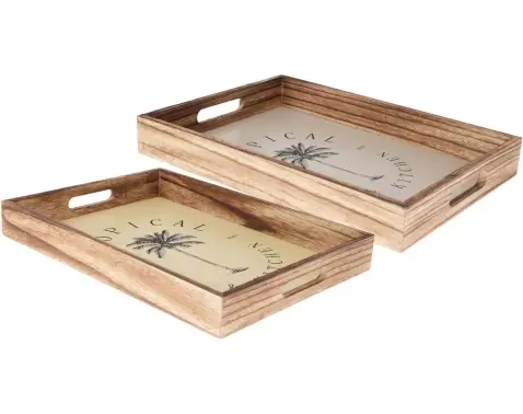 Servírovací podnos (sada 2 ks) drevo paulovnia%