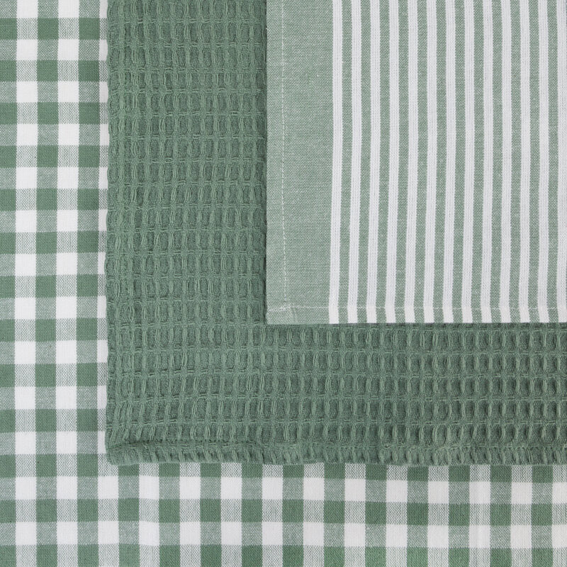 ArtFir Sada kuchynských utierok LUCY | zelená/biela 50 x 70 cm