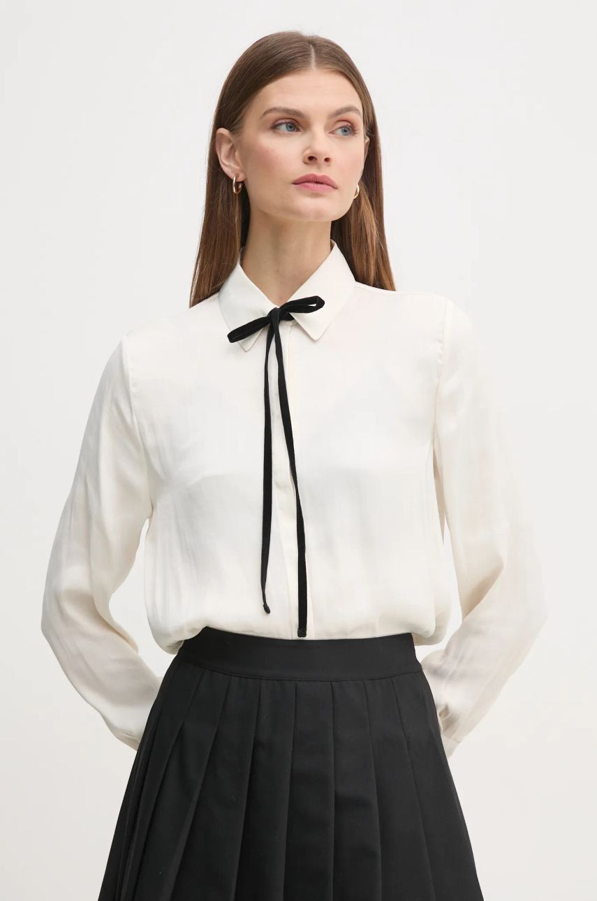 Košeľa Pepe Jeans ATHENEA dámska, béžová farba, regular, s klasickým golierom, PL304970