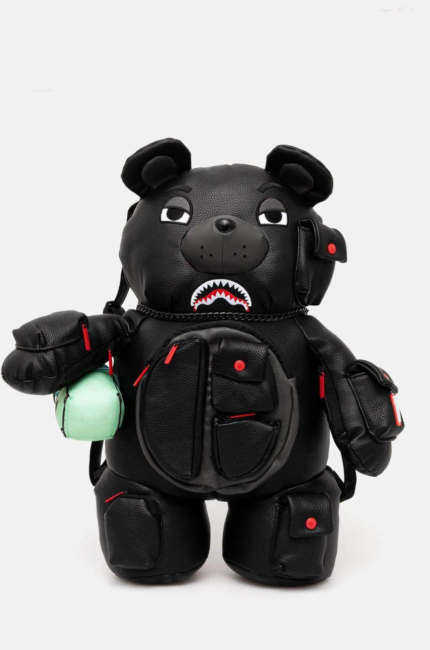 Ruksak Sprayground čierna farba, malý, s nášivkou, 910B6591NSZ