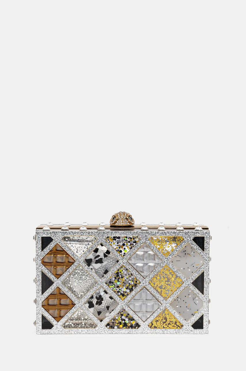 Listová kabelka Kurt Geiger London strieborná farba, 3592965979