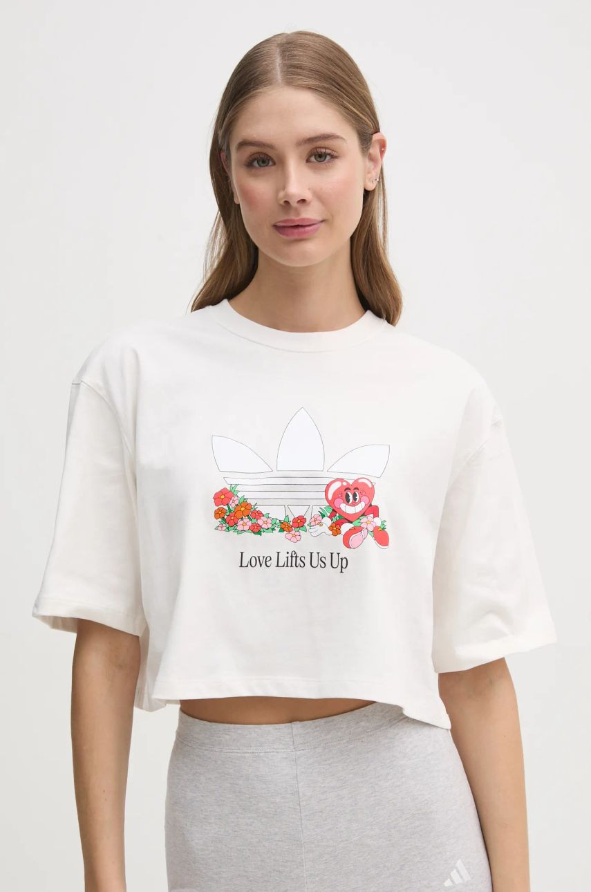Tričko adidas Originals Nelson dámske, béžová farba, JC8334