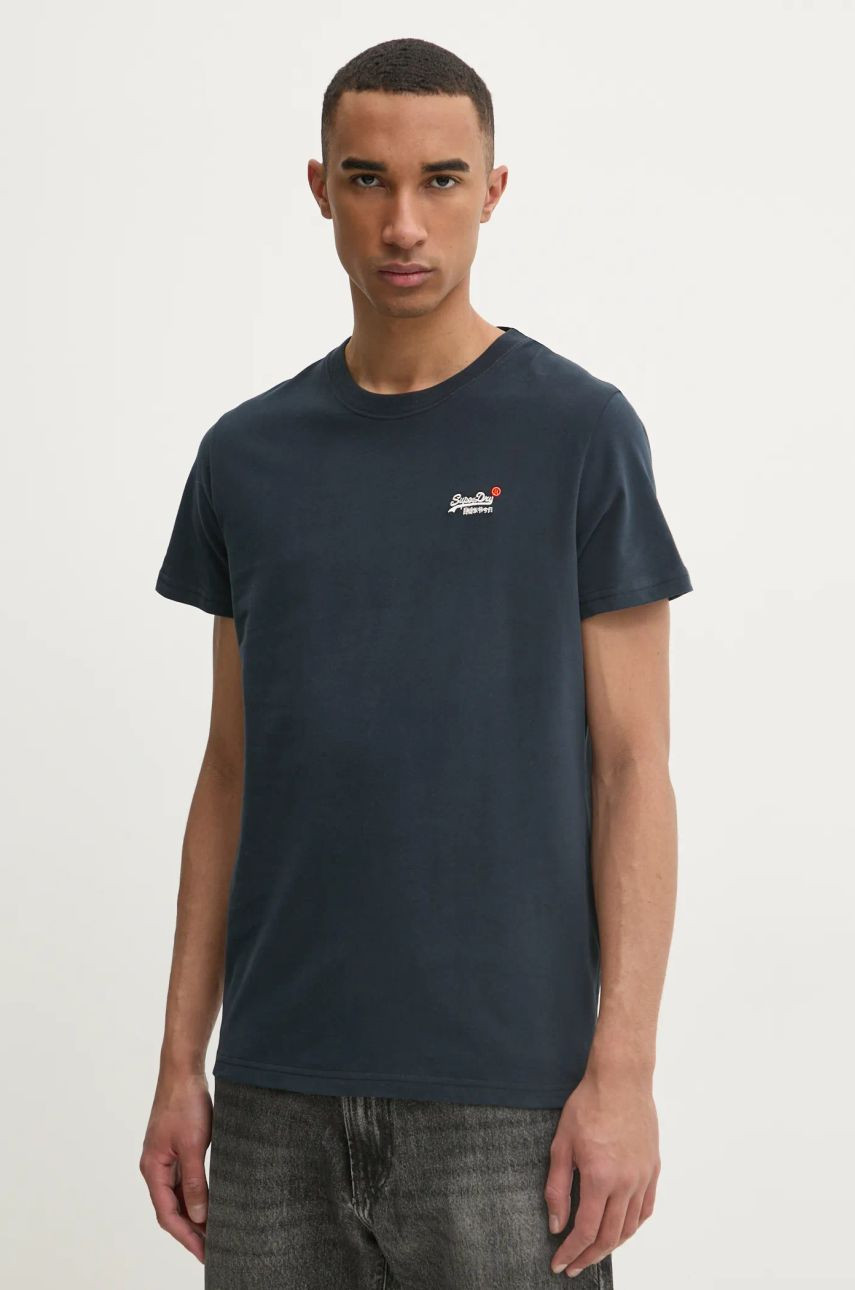 Tričko Superdry pánske, tmavomodrá farba, jednofarebné, M1012078A-98T