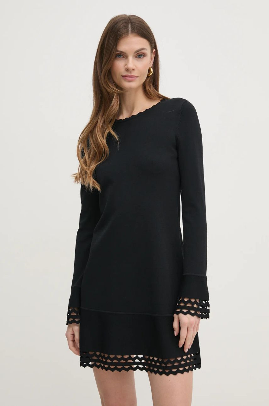 Šaty Twinset čierna farba, mini, áčkový strih, 251TP3053