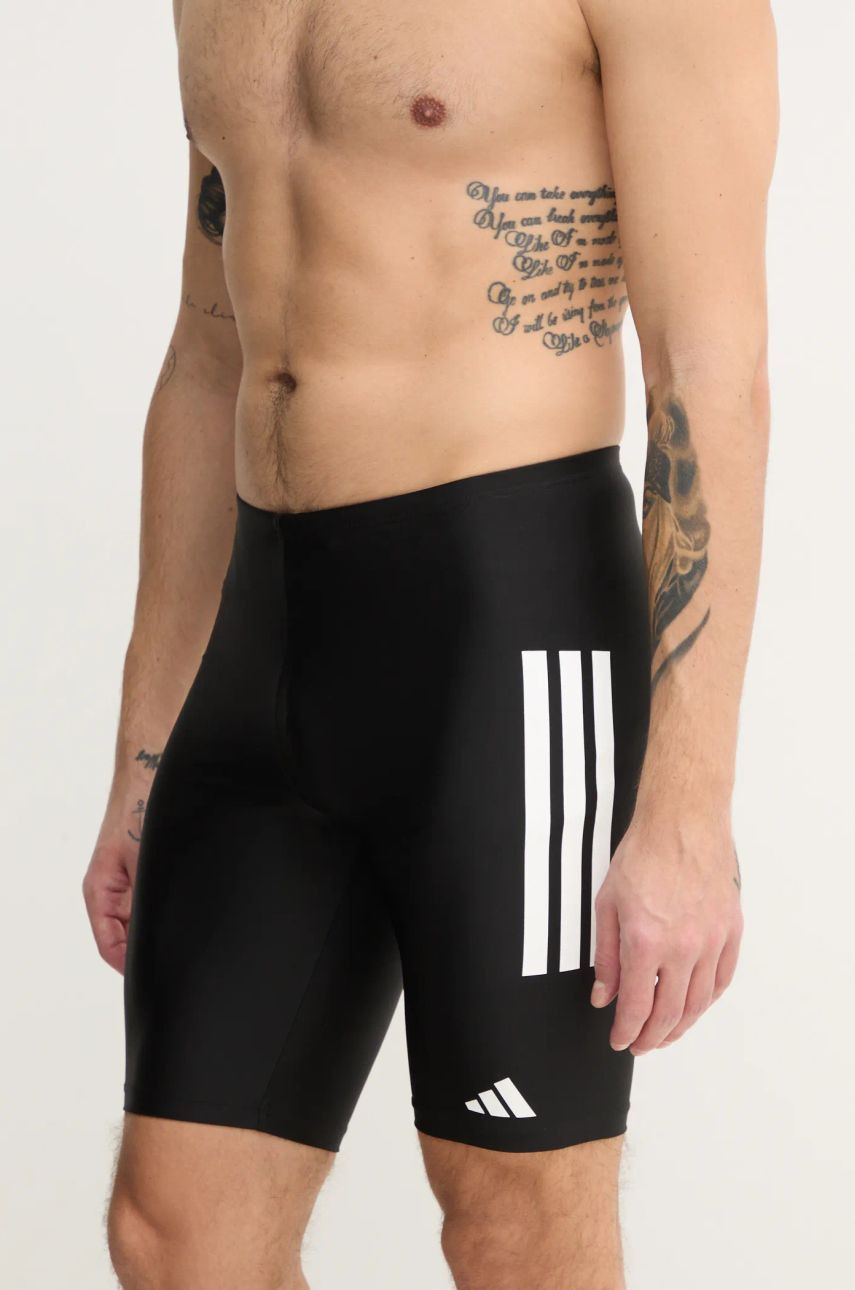 Plavky adidas Performance 3 Stripes čierna farba, JN6537