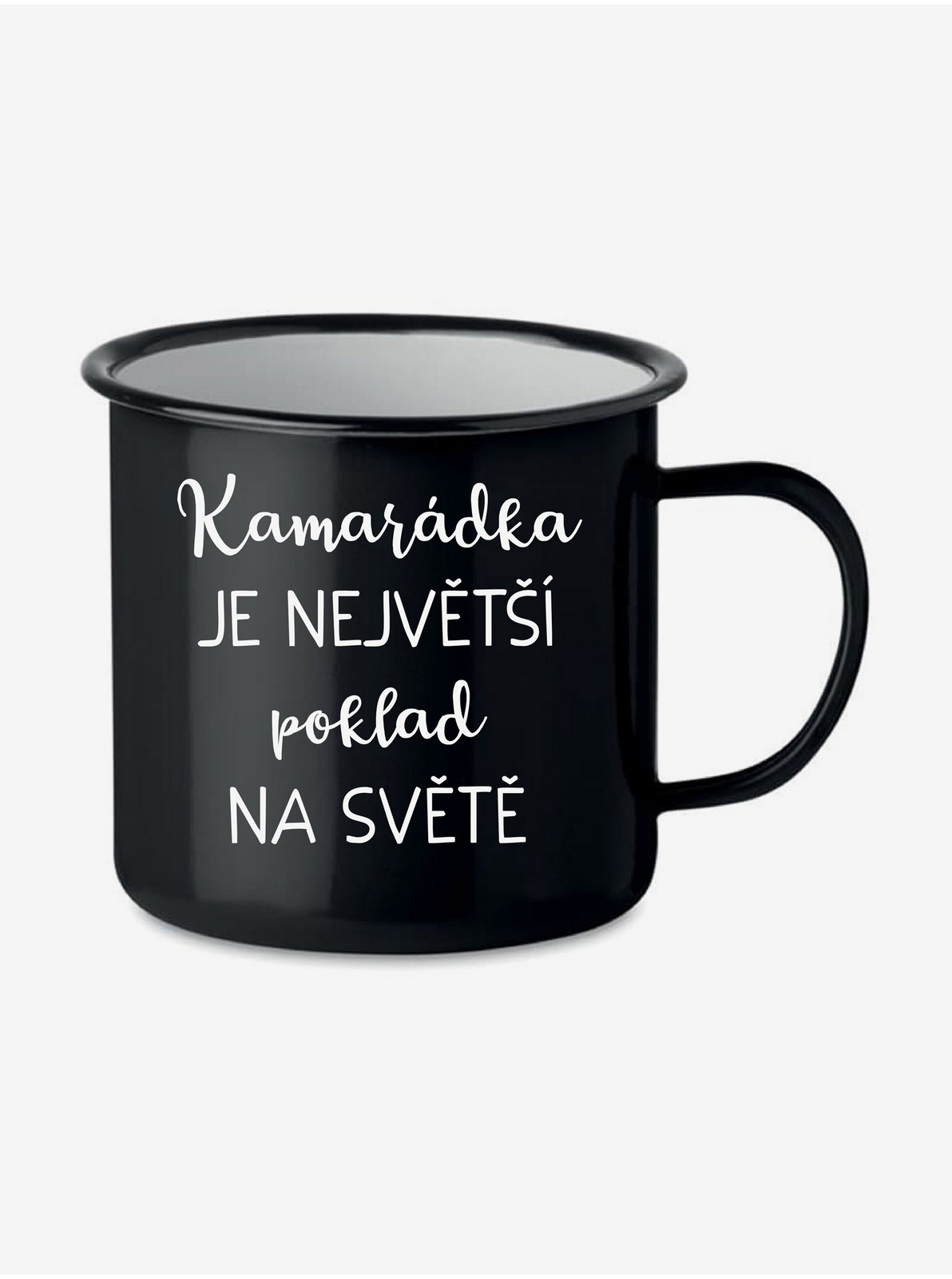 KAMARÁDKA JE NAJVÄČŠÍ POKLAD NA SVETE - čierny plecháčik 350 ml