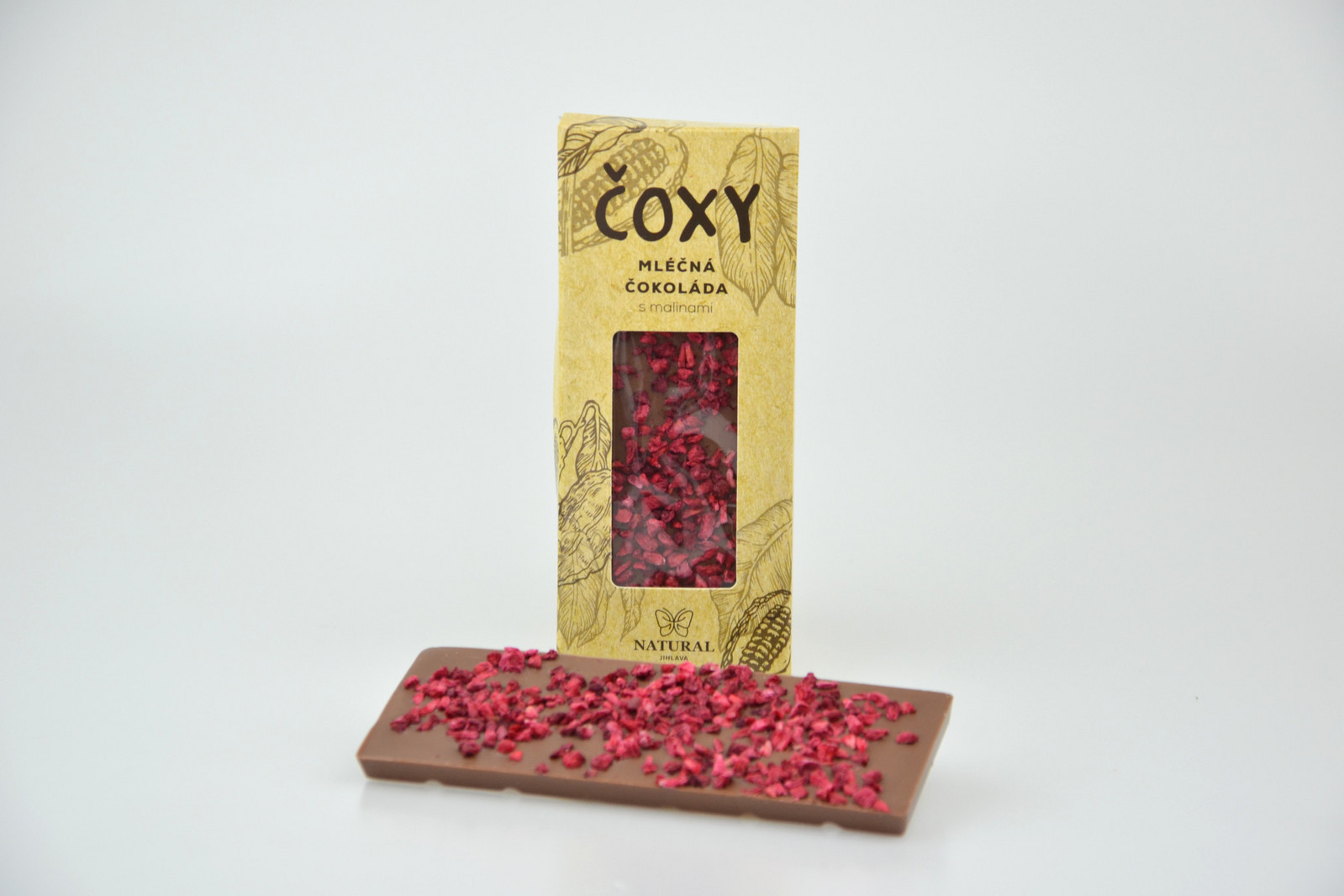 NATURAL JIHLAVA  COKOLADA Coxy mliečna maliny DIA 50g 50g