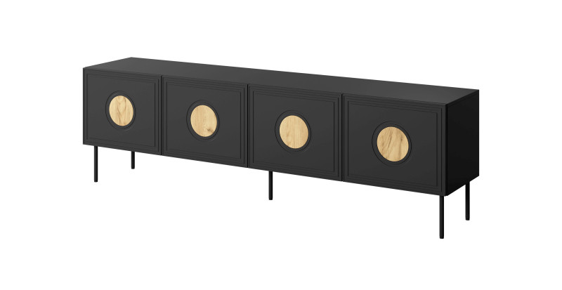 Televizní stolek Palazzo 200 cm černý/dub craft