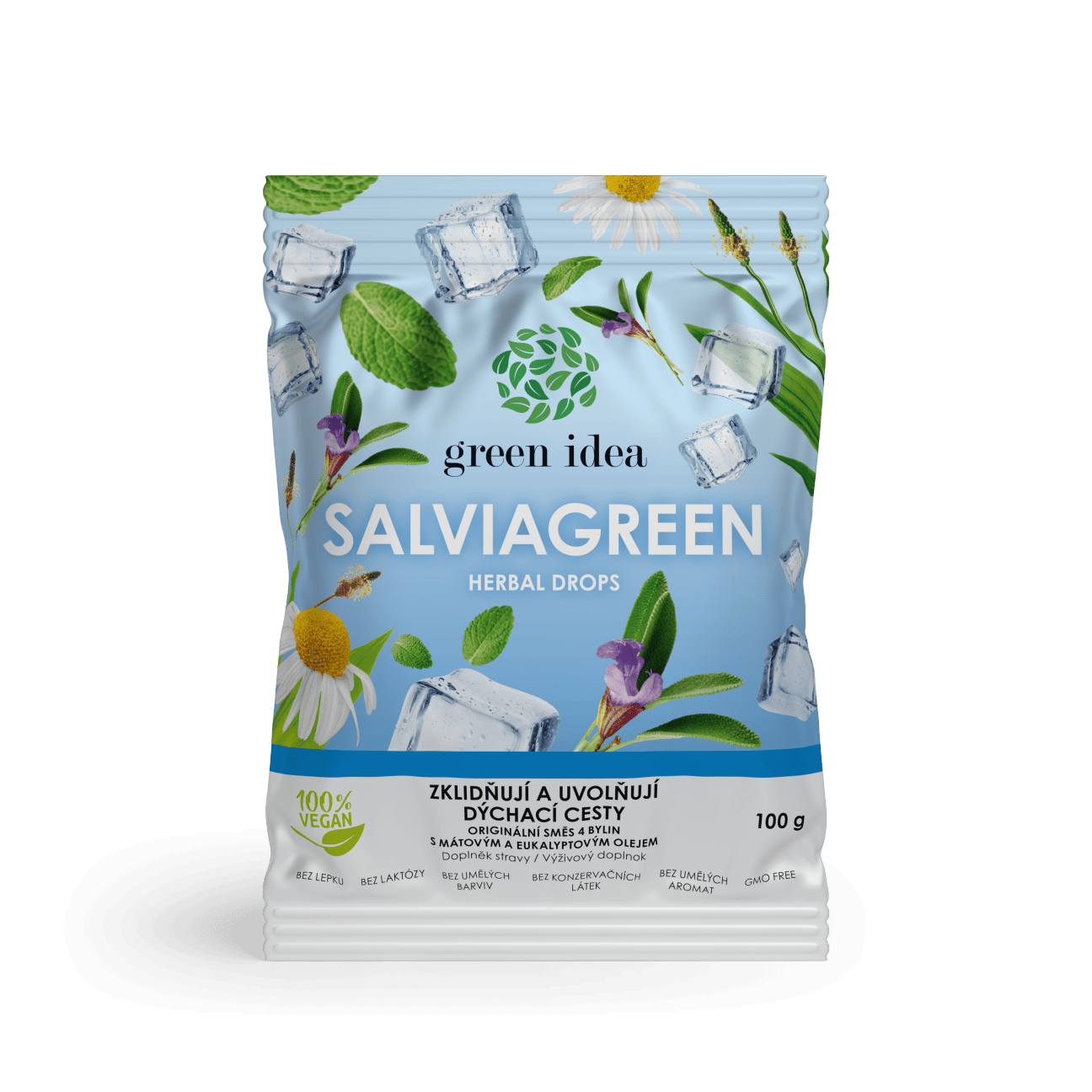 TOPVET Green idea Salviagreen - bylinné cukríky 100 g 100 g