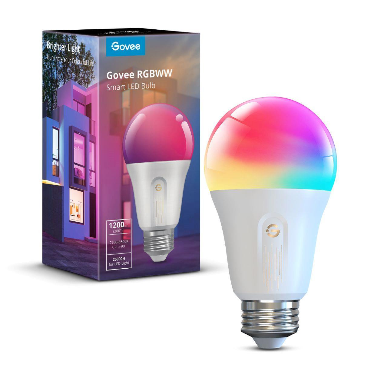 Govee Smart žiarovka RGBWW 12W-85W 1200lm E27 Long Life
