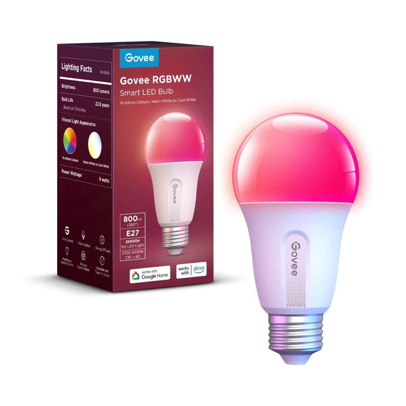 Govee Smart žiarovka RGBWW 9W-60W 800lm E27 Long Life