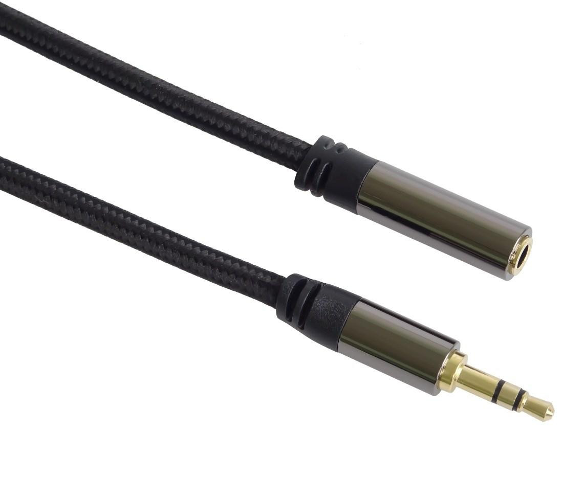 PREMIUMCORD kábel, tienený, Jack 3.5mm - Jack 3.5mm M/F 1, 5m