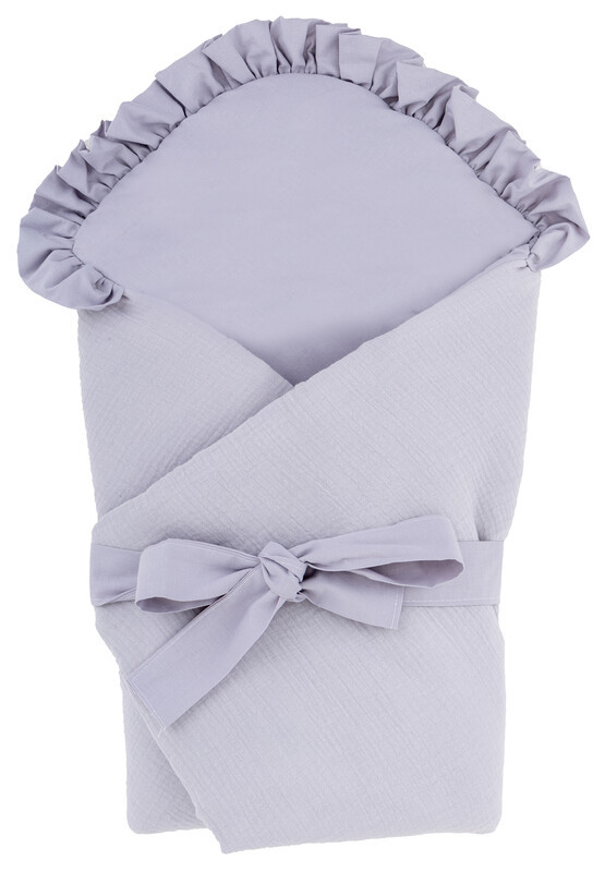 BOMIMI - Zavinovačka mušelínová s mašľou, SIVÁ