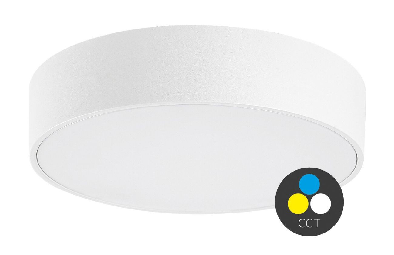 Rabalux Biele stropné LED svietidlo Tartu okrúhle 175mm 18W IP44 CCT 7893
