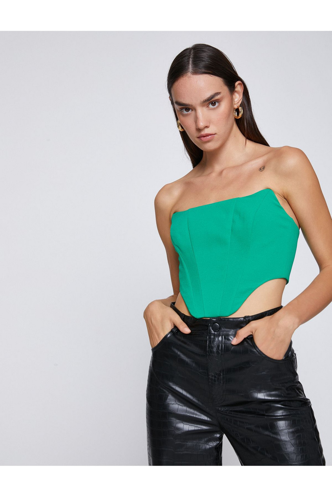 Koton Corset Bustier Strapless Zippered