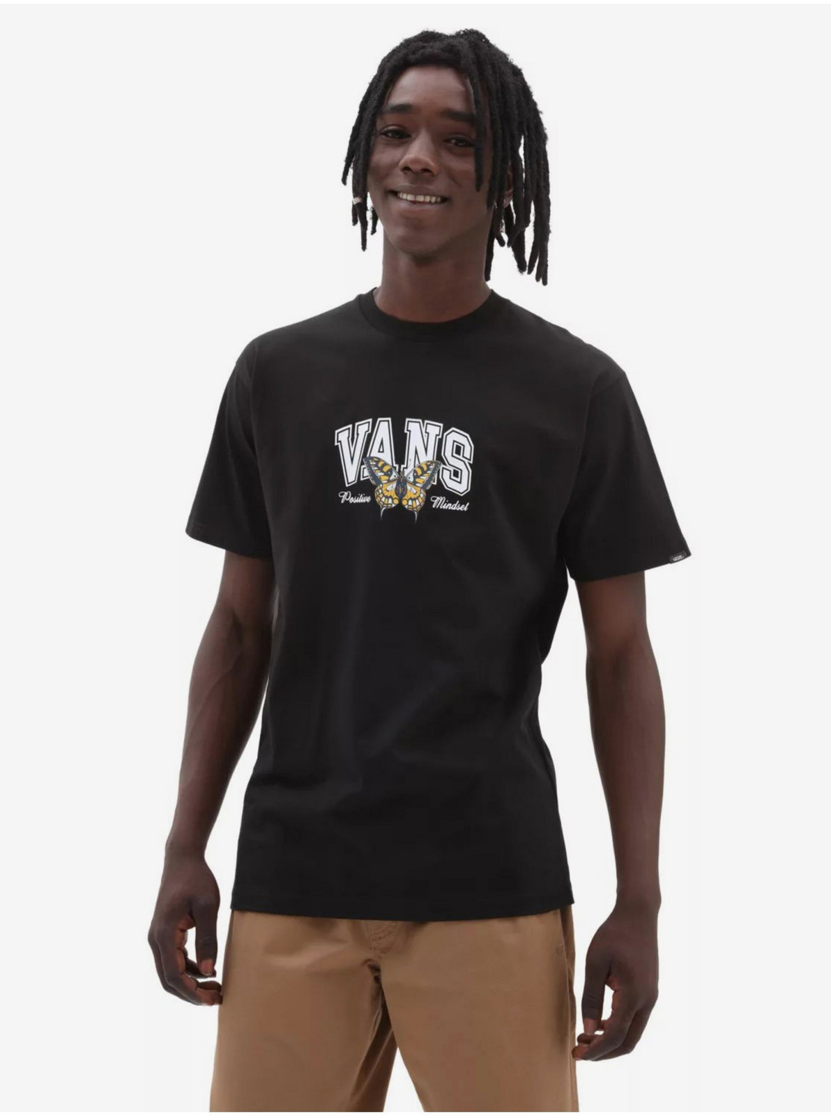 Čierne pánske tričko s potlačou VANS Positive Mindset SS Tee