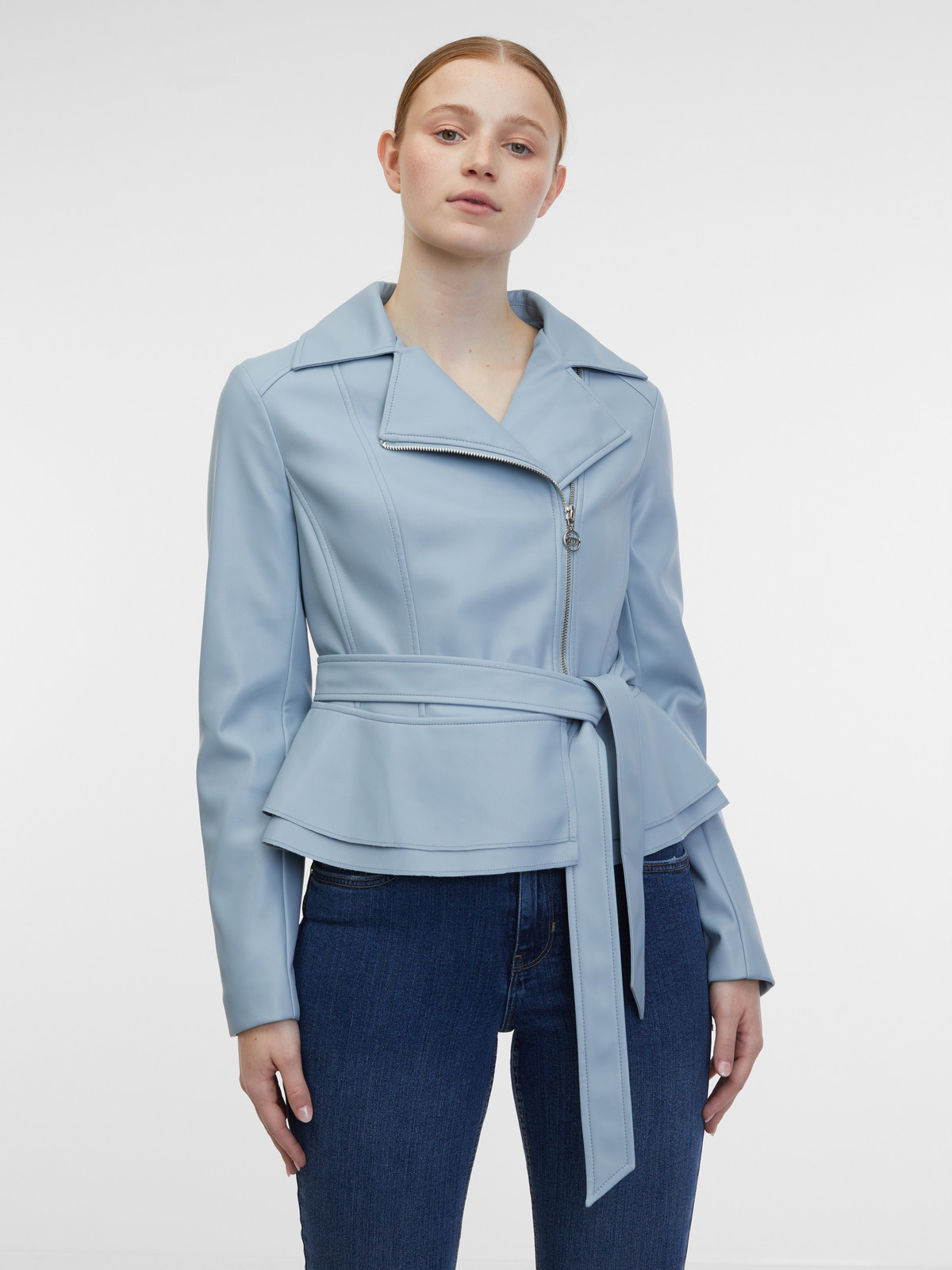 Orsay Light blue women's faux leather jacket - Women's