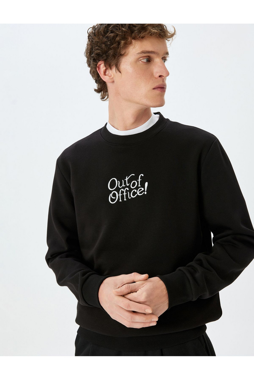 Koton Cotton Blended Crew Neck Slogan Printed Sweatshirt