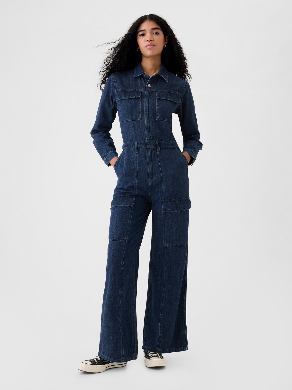 GAP Denim cargo jumpsuit Utility - Women's