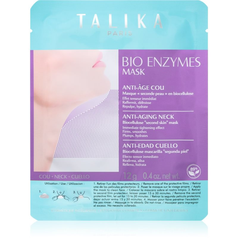 Talika Bio Enzymes Anti-Aging Neck Mask plátenná maska so spevňujúcim účinkom 12 g