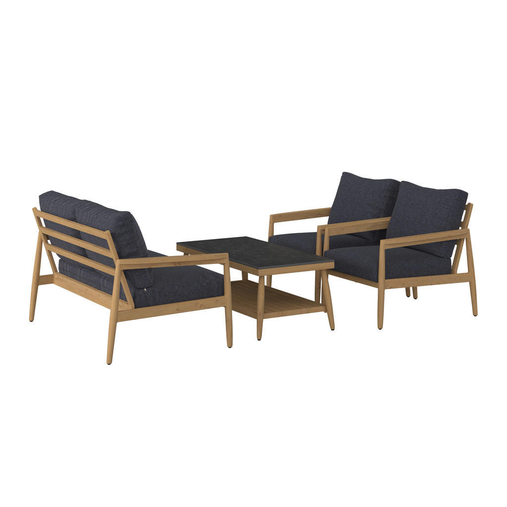 Ambia Garden TERASOVÁ SEDACIA SÚPRAVA 4-dielne, kov, textil, kameň