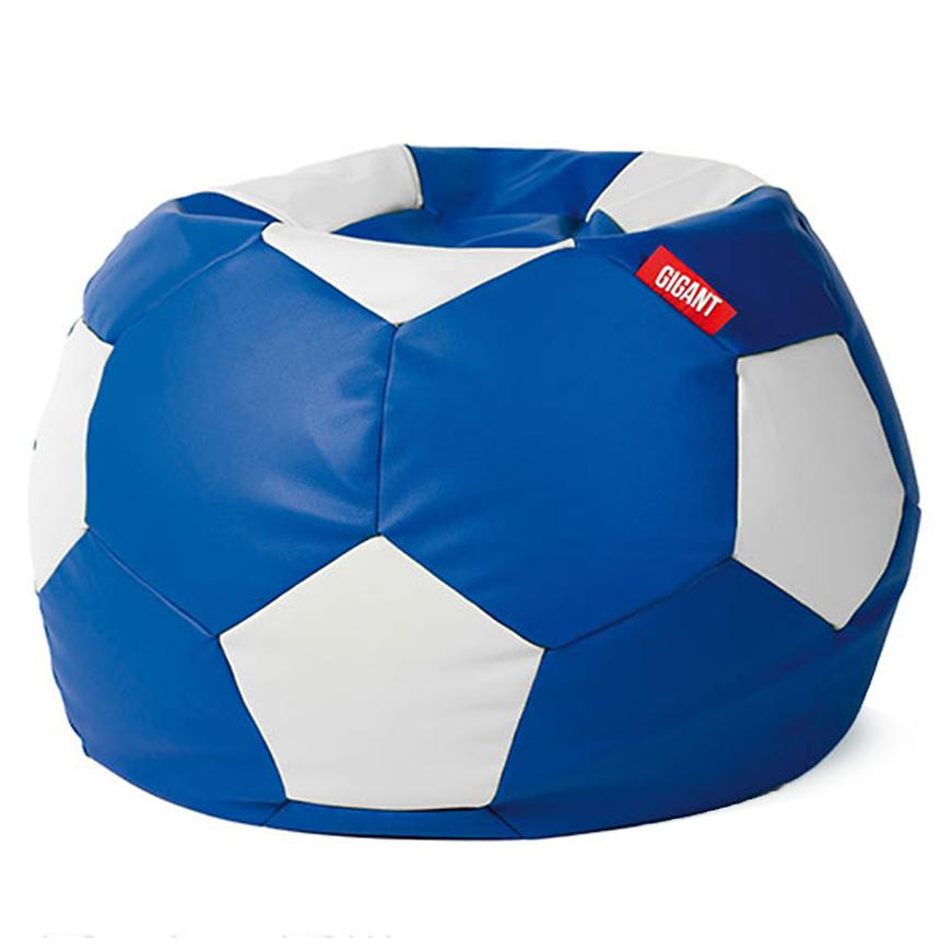 Sedací vak lopta ekokoža modro-biely