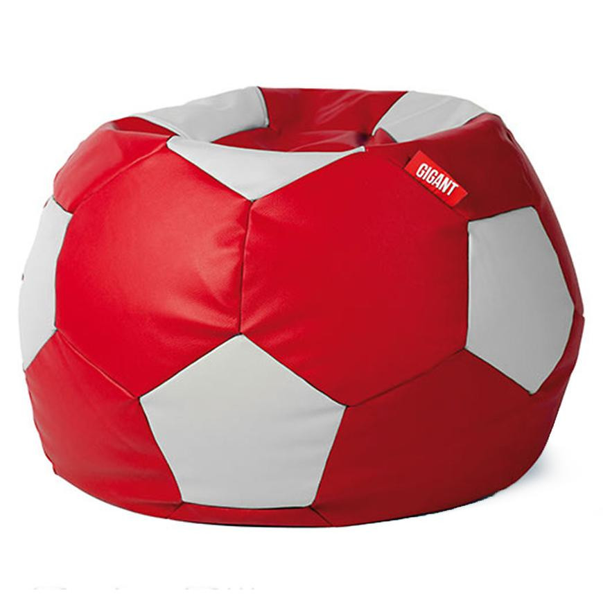 Sedací vak lopta ekokoža červeno-biely