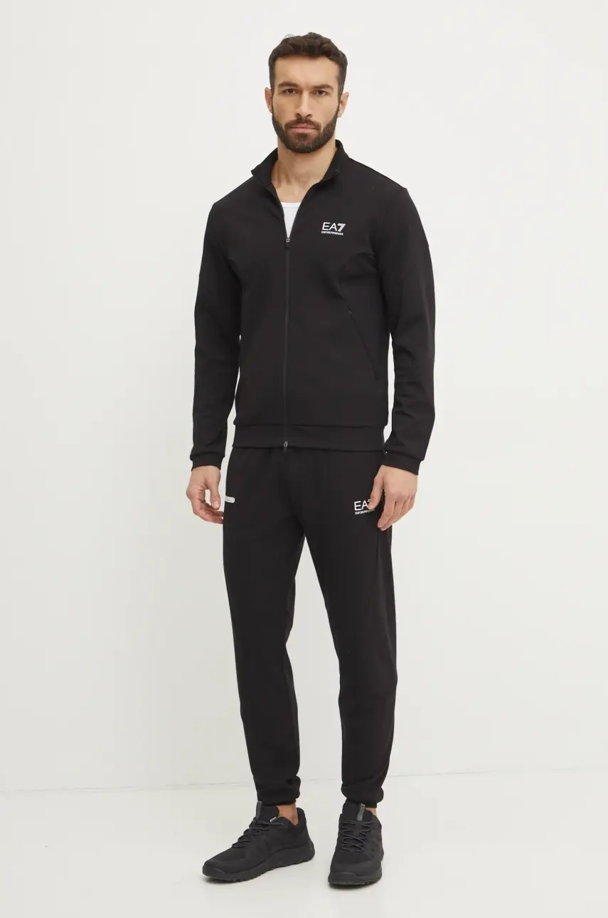 Tepláková súprava EA7 Emporio Armani pánska, čierna farba, AF12501.7M000130