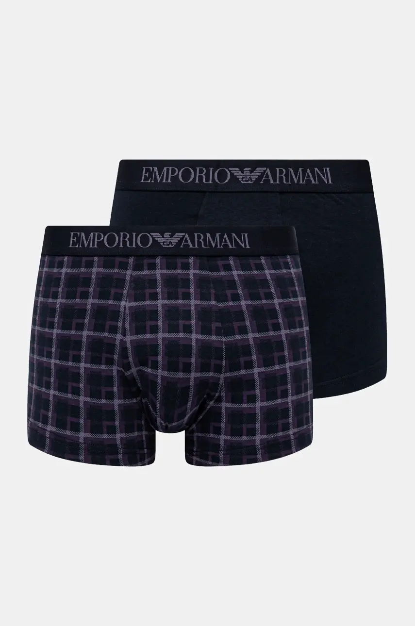 Boxerky Emporio Armani Underwear 2-pak pánske, tmavomodrá farba, EM001014 AF10797