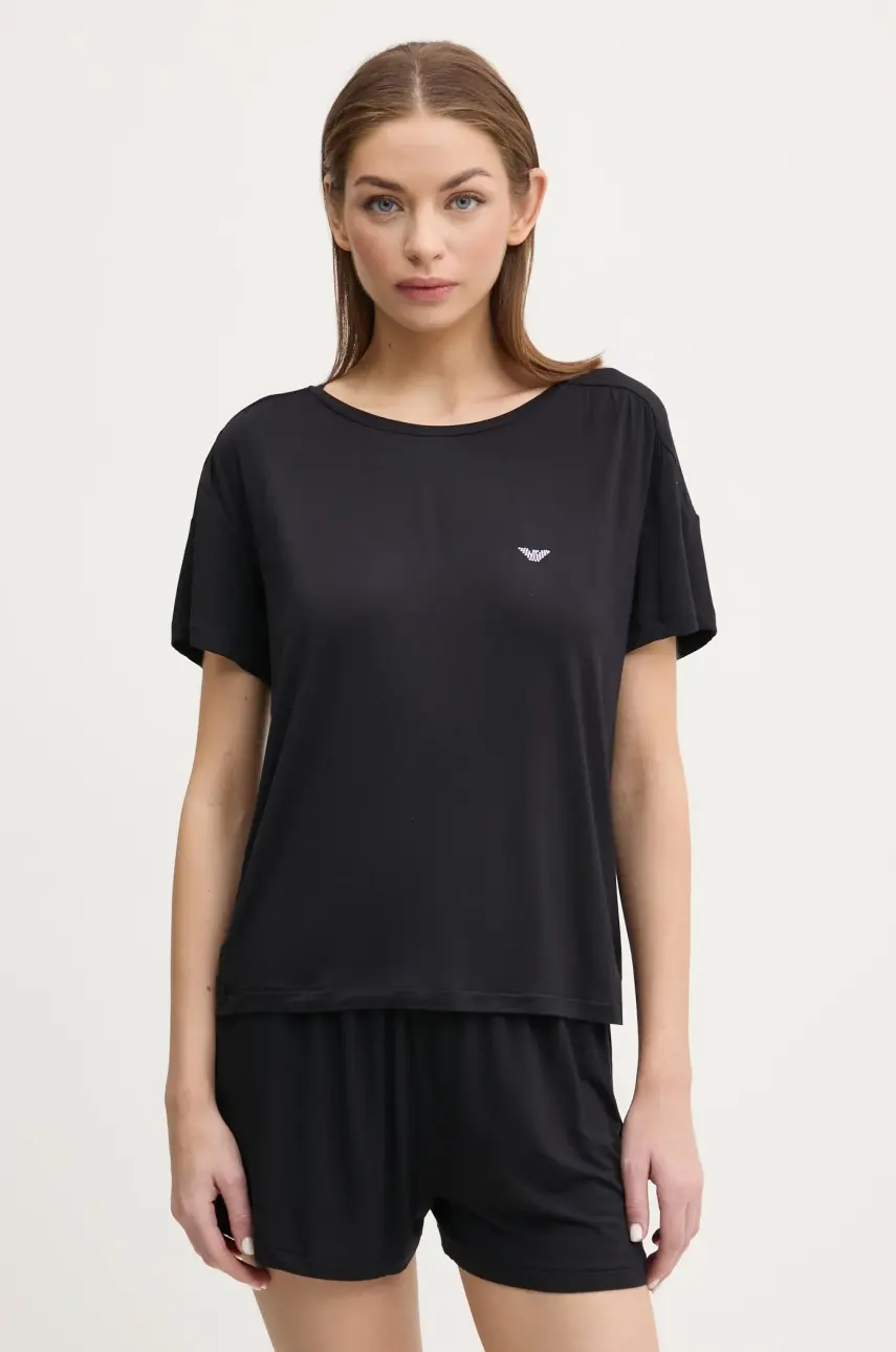 Pyžamová sada Emporio Armani Underwear čierna farba, bavlnená, EW000525 AF10889
