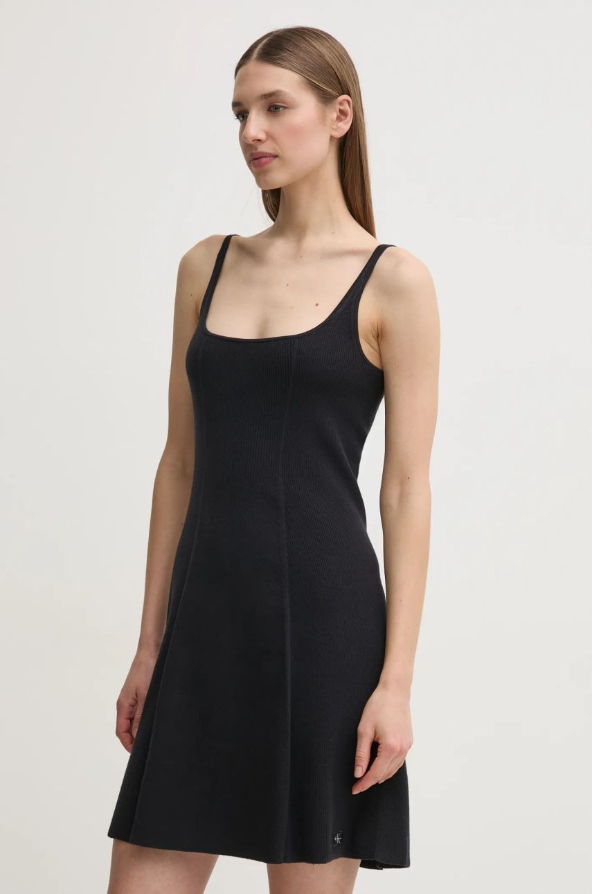 Šaty Calvin Klein Jeans čierna farba, mini, áčkový strih, J20J225269