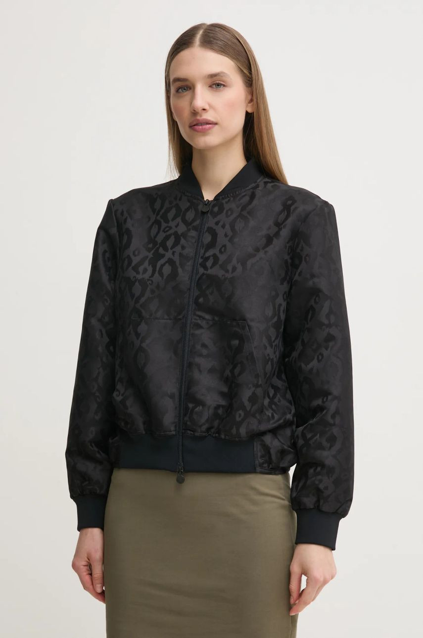 Bunda EA7 Emporio Armani dámsky, čierna farba, prechodná, AF15382.7W000483