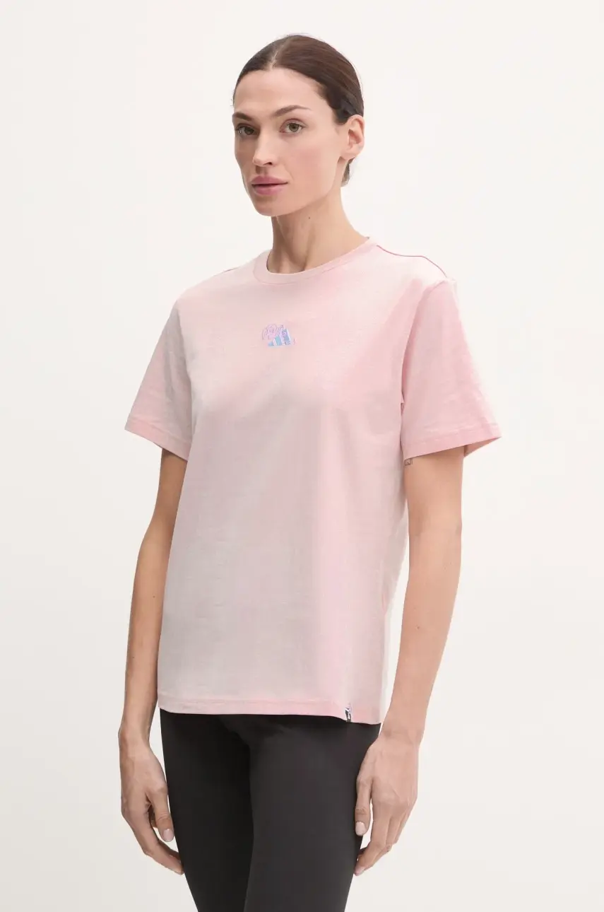 Bavlnené tričko adidas W L MINI TEE dámske, ružová farba, JN8262