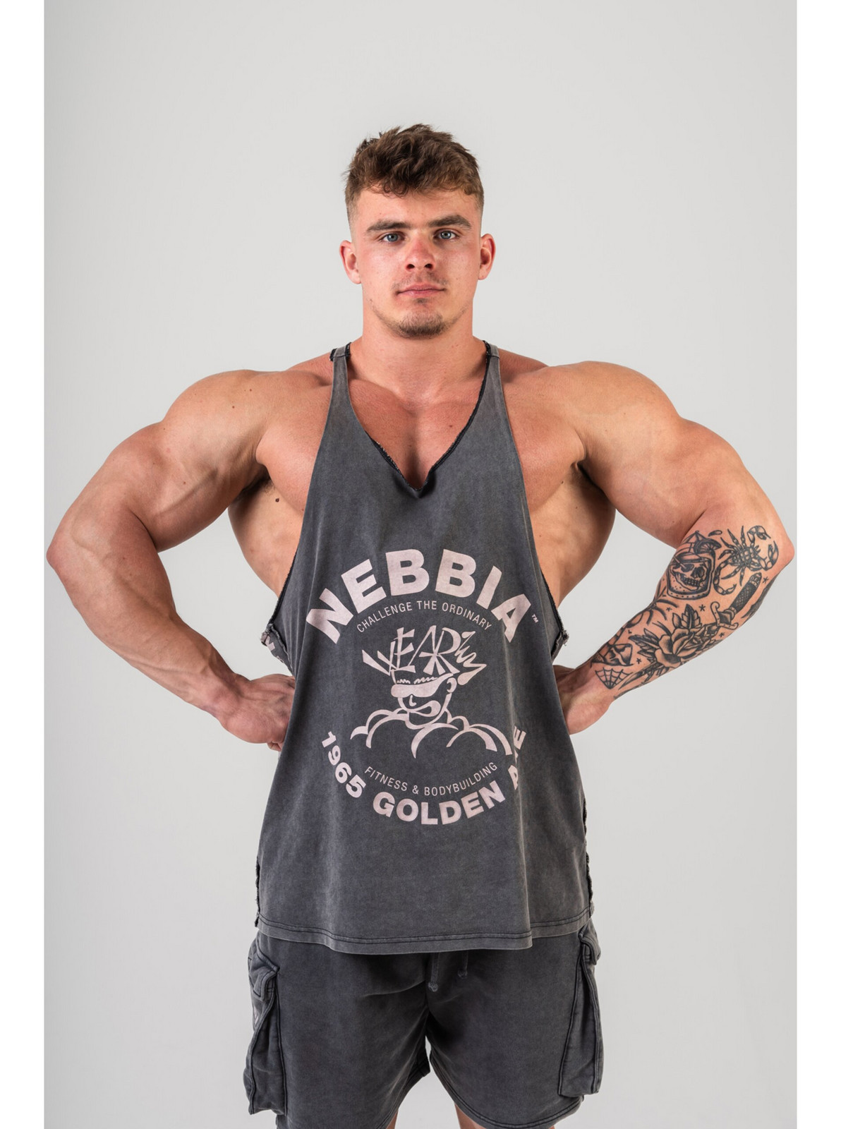 Washed muscle back stringer GOLDEN AGE 791 M,black