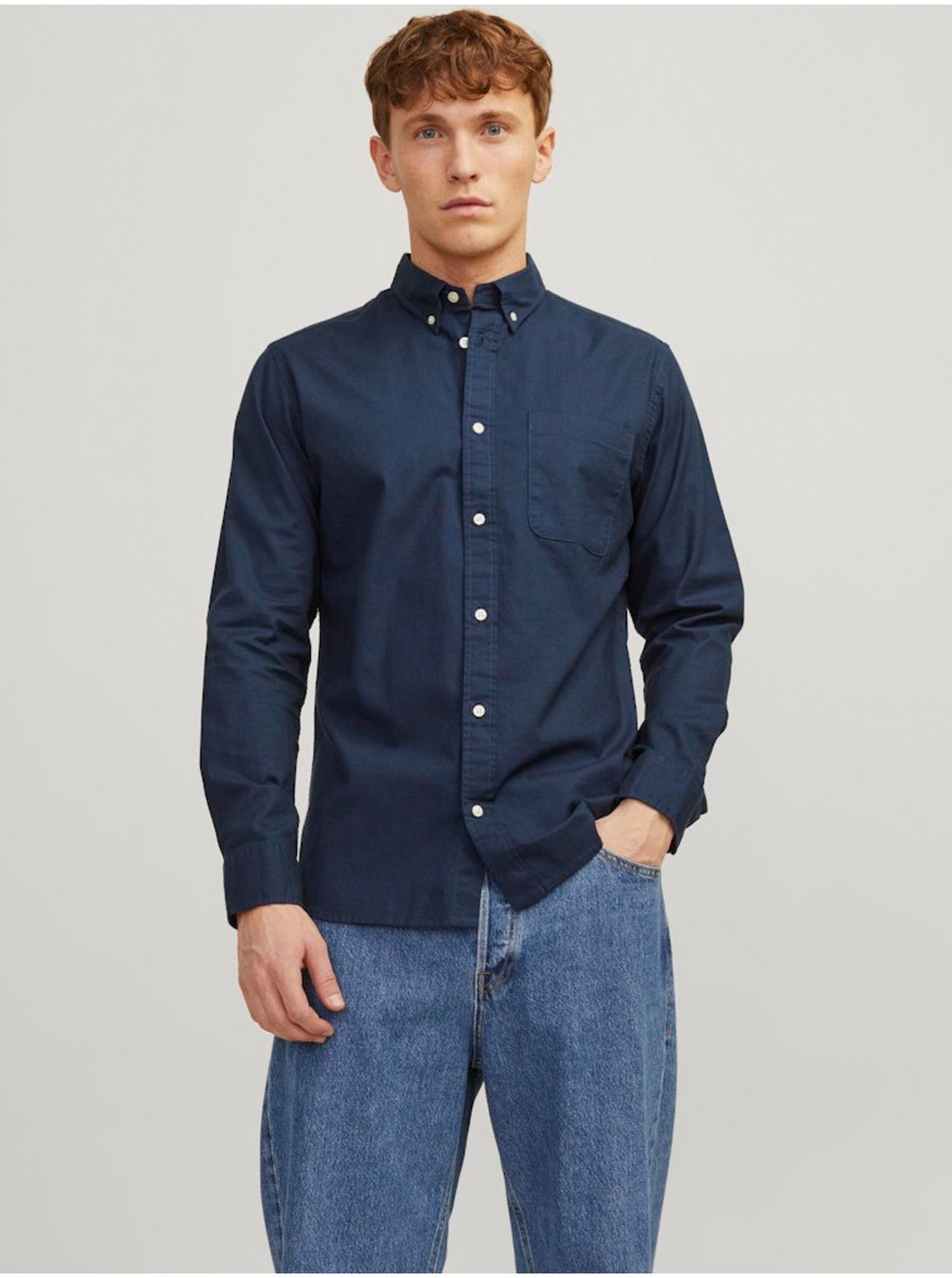 Tmavomodrá pánska košeľa Jack & Jones Brook