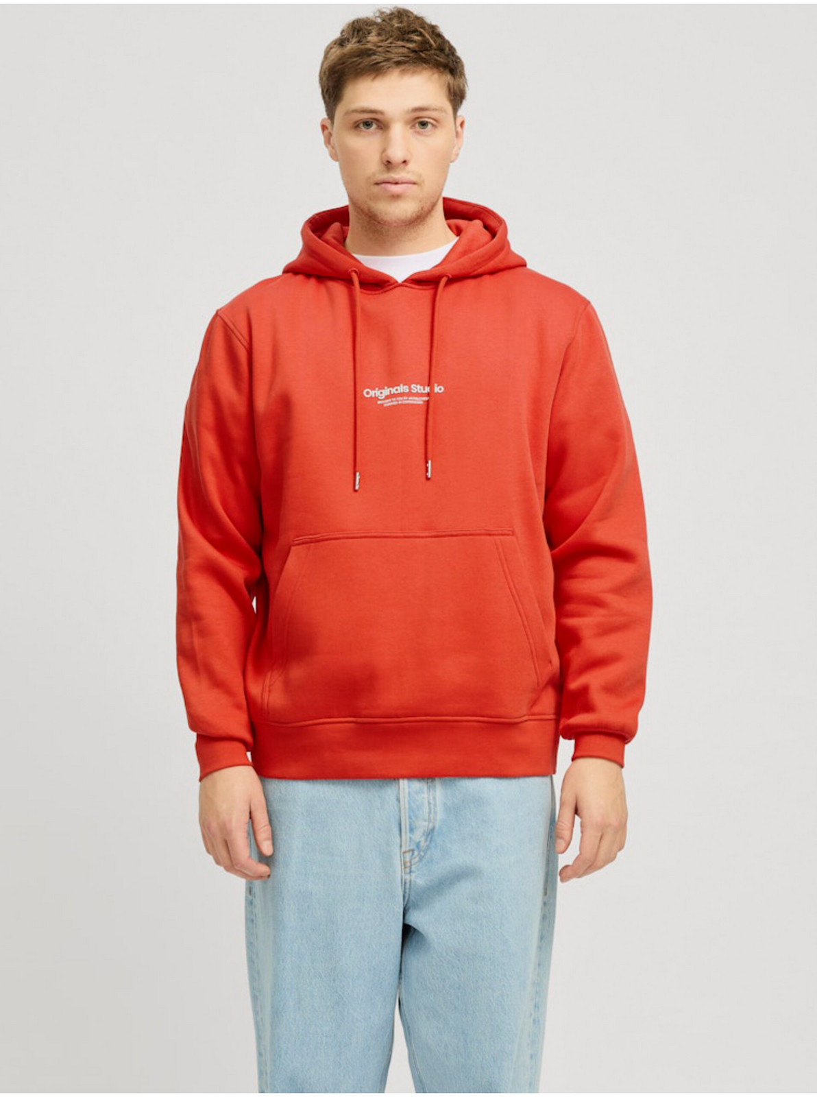 Oranžová pánska mikina s kapucňou Jack & Jones Vesterbro
