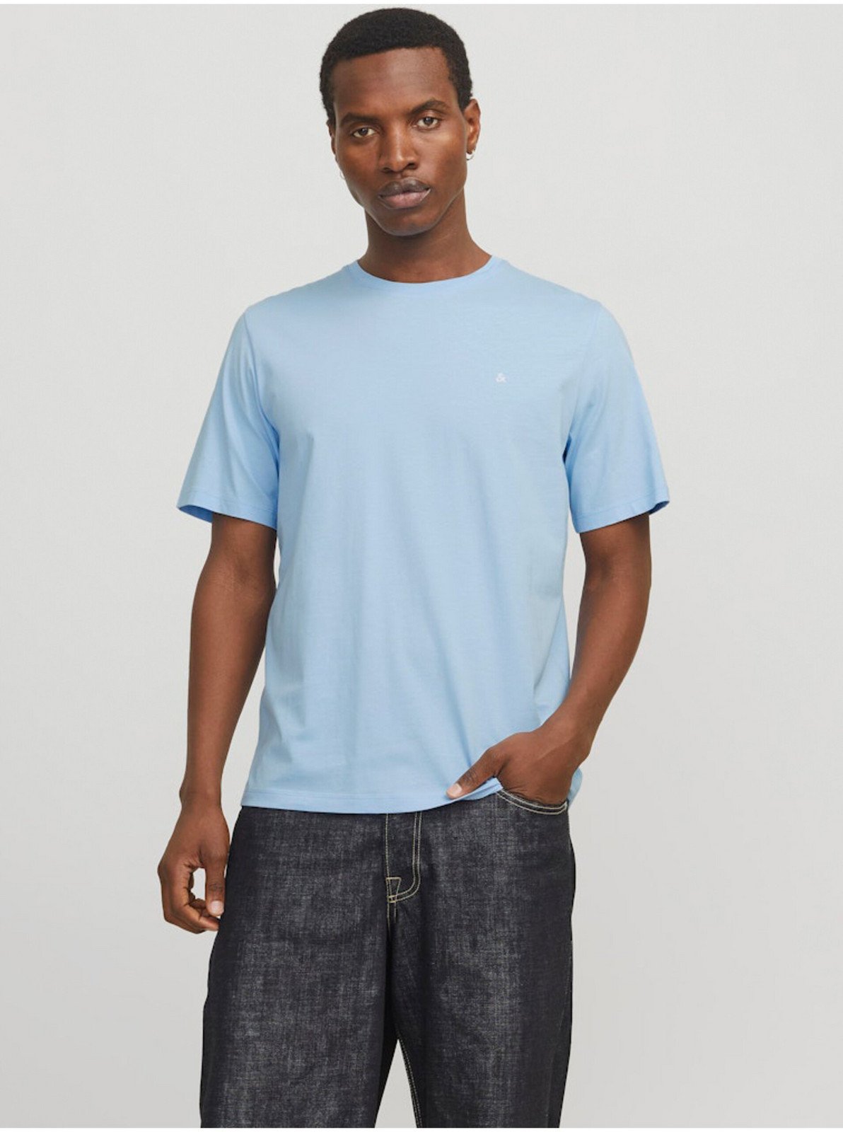 Svetlomodré pánske tričko Jack & Jones Paulos