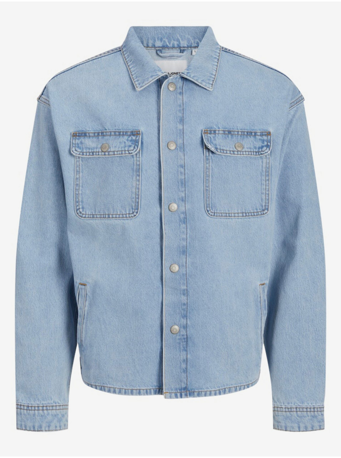Svetlomodrá pánska džínsová košeľová bunda Jack & Jones Hase